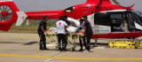 Uyluk kemiği kırılan 90 yaşındaki hasta ambulans helikopter ile hastaneye sevk edildi